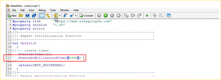  EventSetMillisecondTimer-تابع